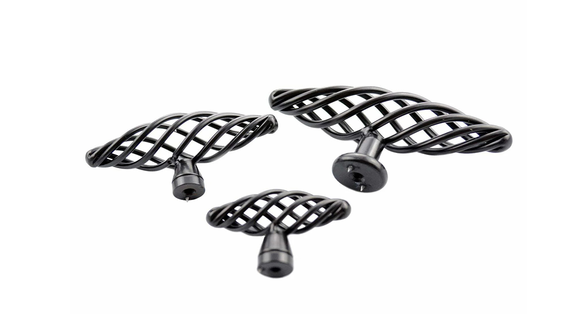 Provincial twist Drawer Knobs matt black
